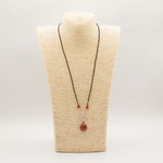 Cord Necklace Gemstone Pendant - Carnelian Sun Face by AW Dropship UK