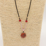 Cord Necklace Gemstone Pendant - Carnelian Sun Face by AW Dropship UK