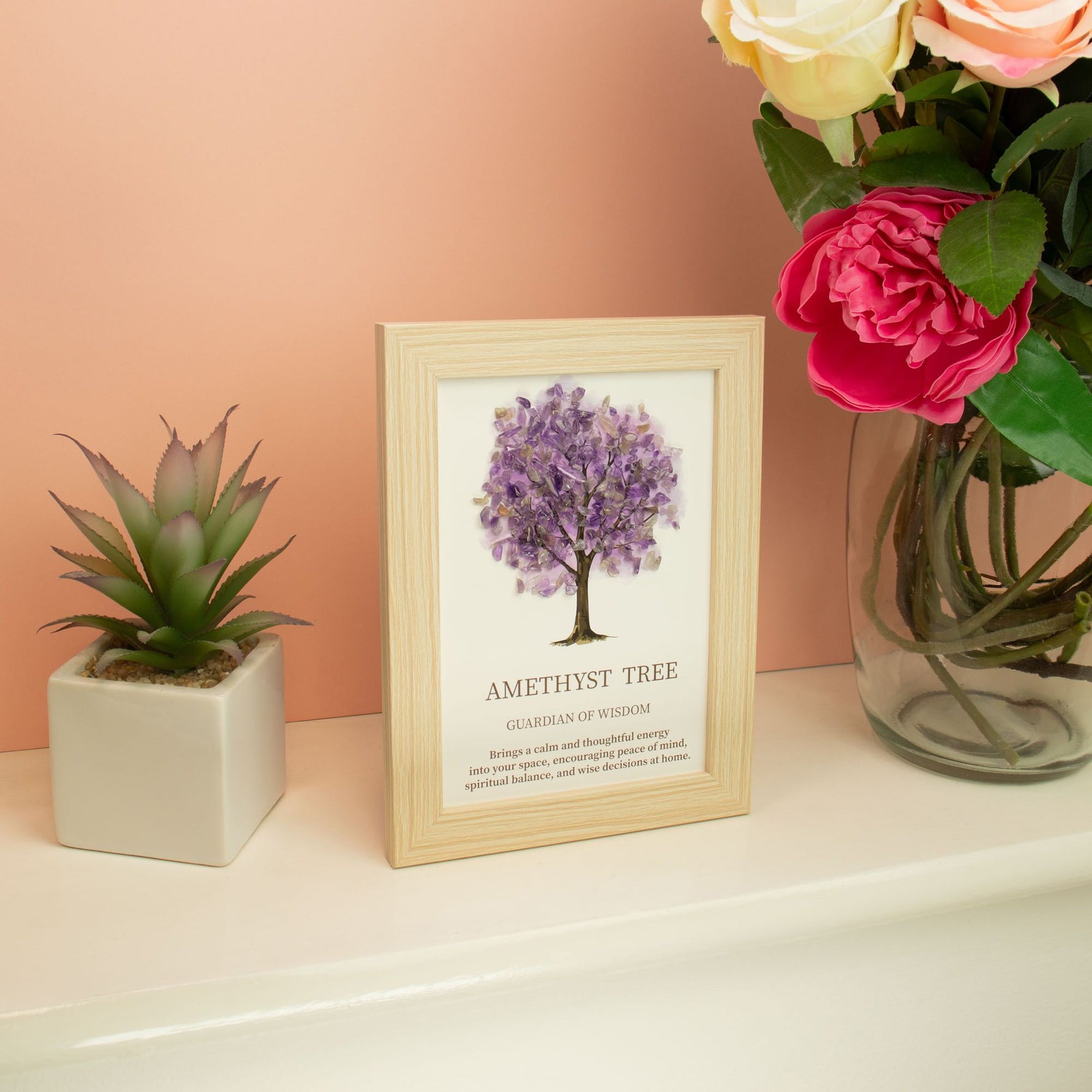 Gemstone Picture - Tree of Life - Amethyst (20x14.7x1cm) by AW Dropship UK