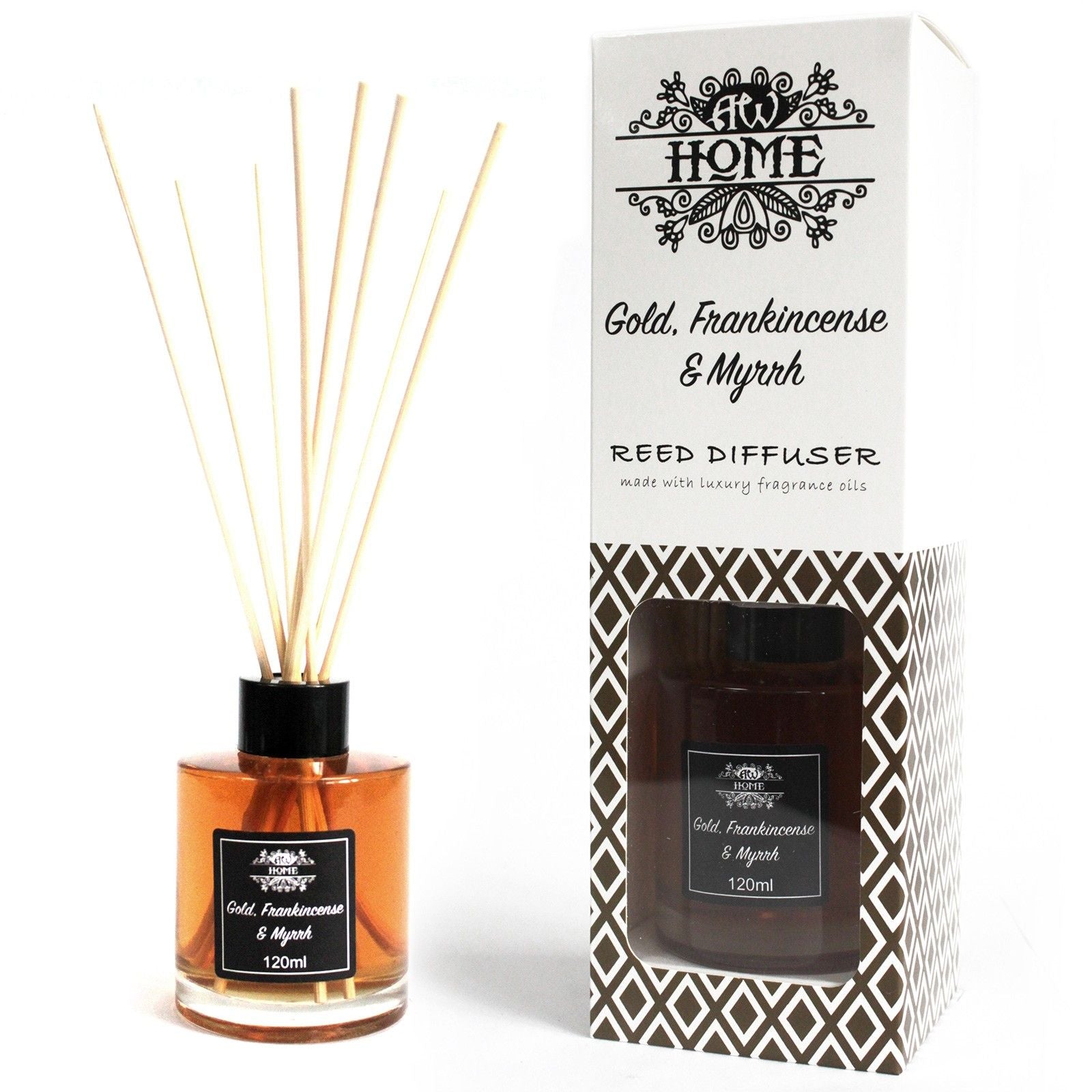 120ml Reed Diffuser - Gold, Frankincense & Myrrh by AW Dropship UK