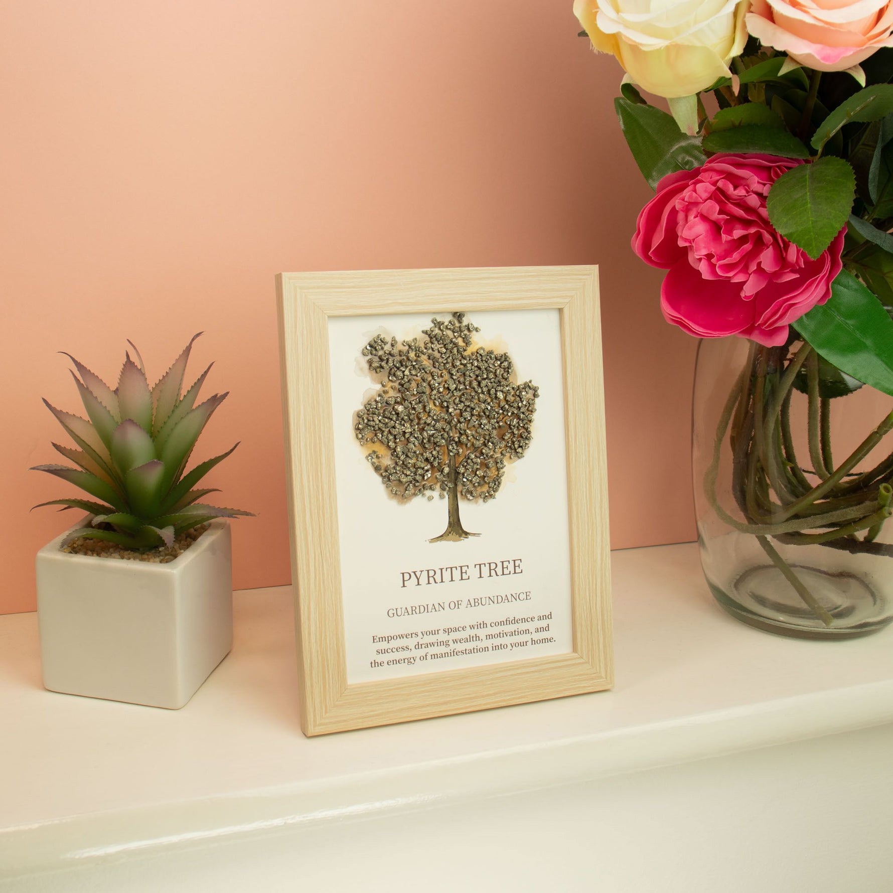 Gemstone Picture - Tree of Life - Pyrite (20x14.7x1cm) by AW Dropship UK