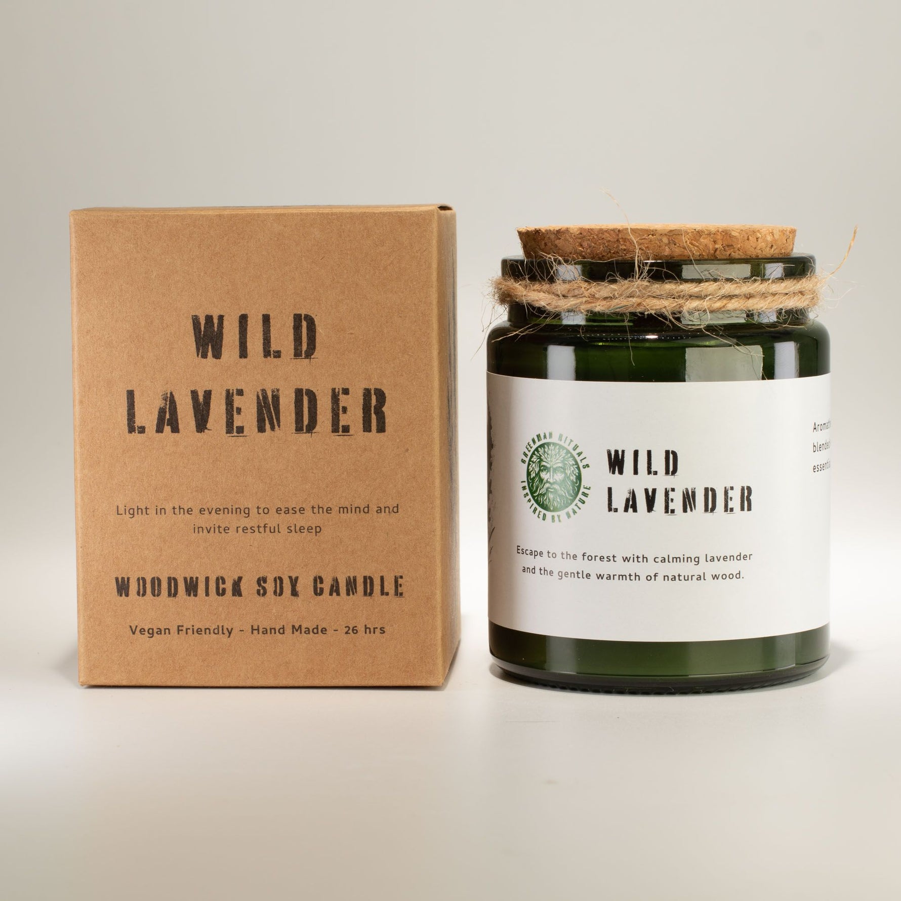 Greenman Woodwick Soy Candle - Wild Lavender by AW Dropship UK