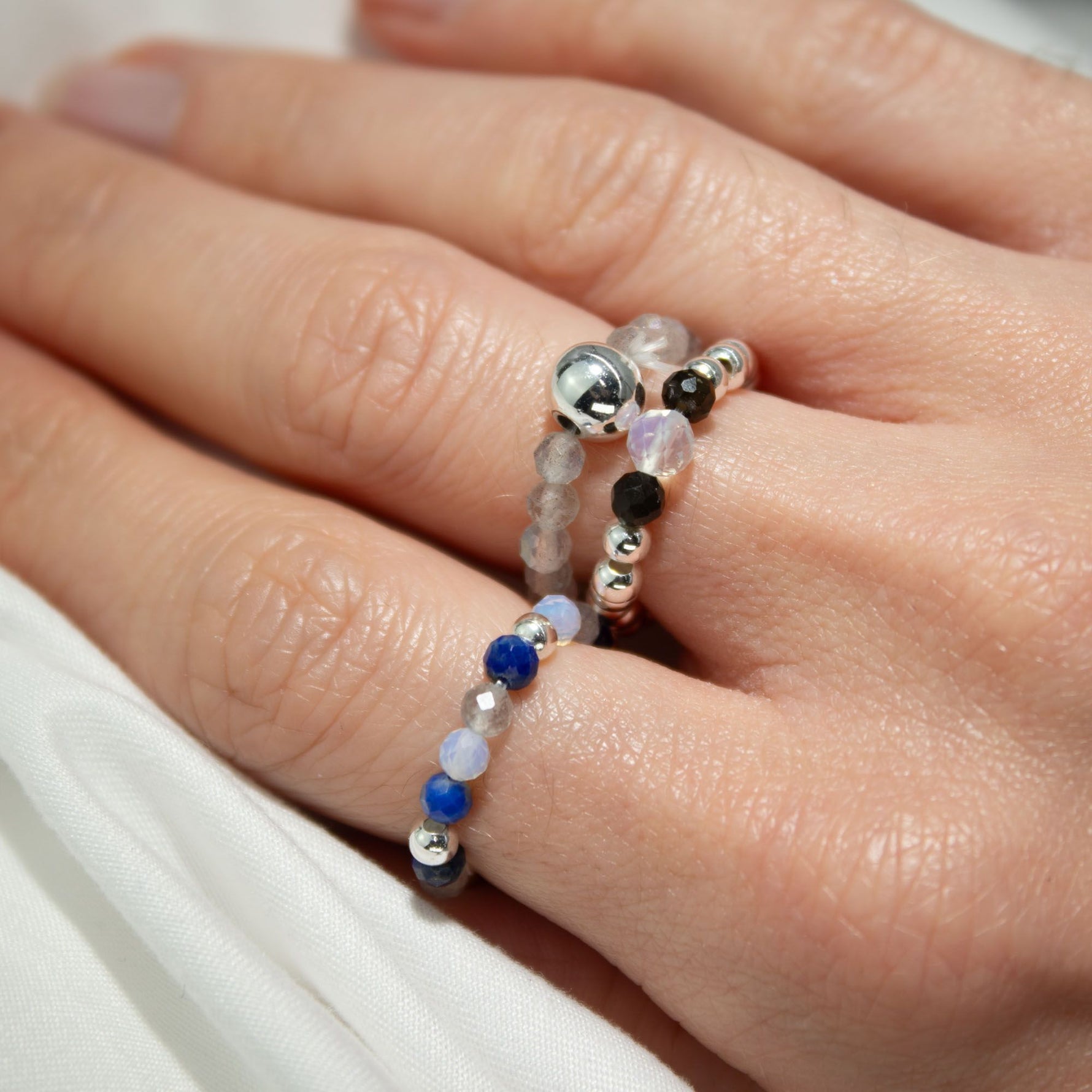 Nymph Spirit Gemstone Ring Set - Northern Lights by AW Dropship UK