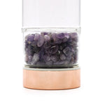 Crystal Glass Tea Infuser Bottle - Rose Gold - Amethyst by AW Dropship UK