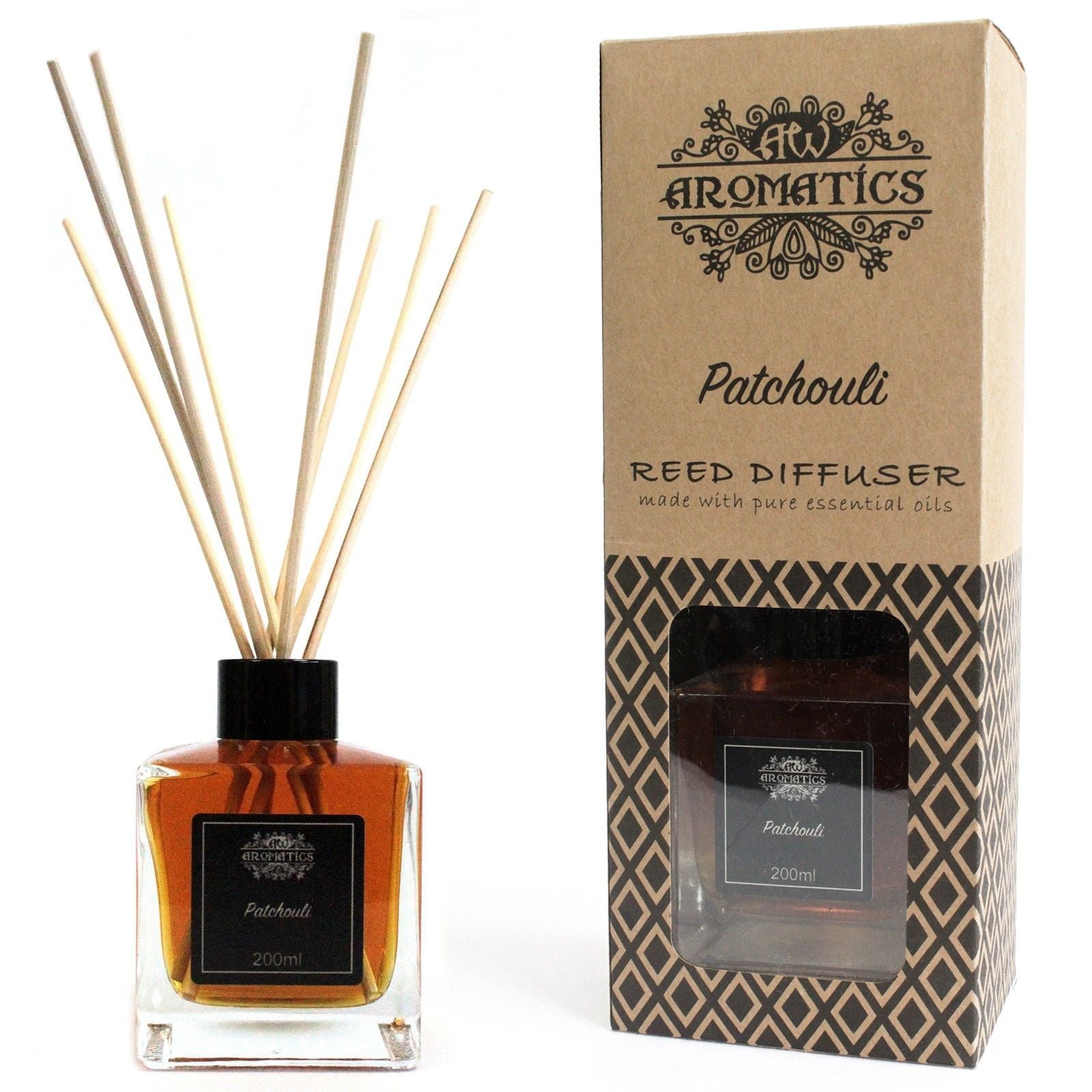 200ml Patchouli Essential Oil Reed Diffuser by AW Dropship UK