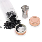 Crystal Glass Tea Infuser Bottle - Rose Gold - Amethyst by AW Dropship UK