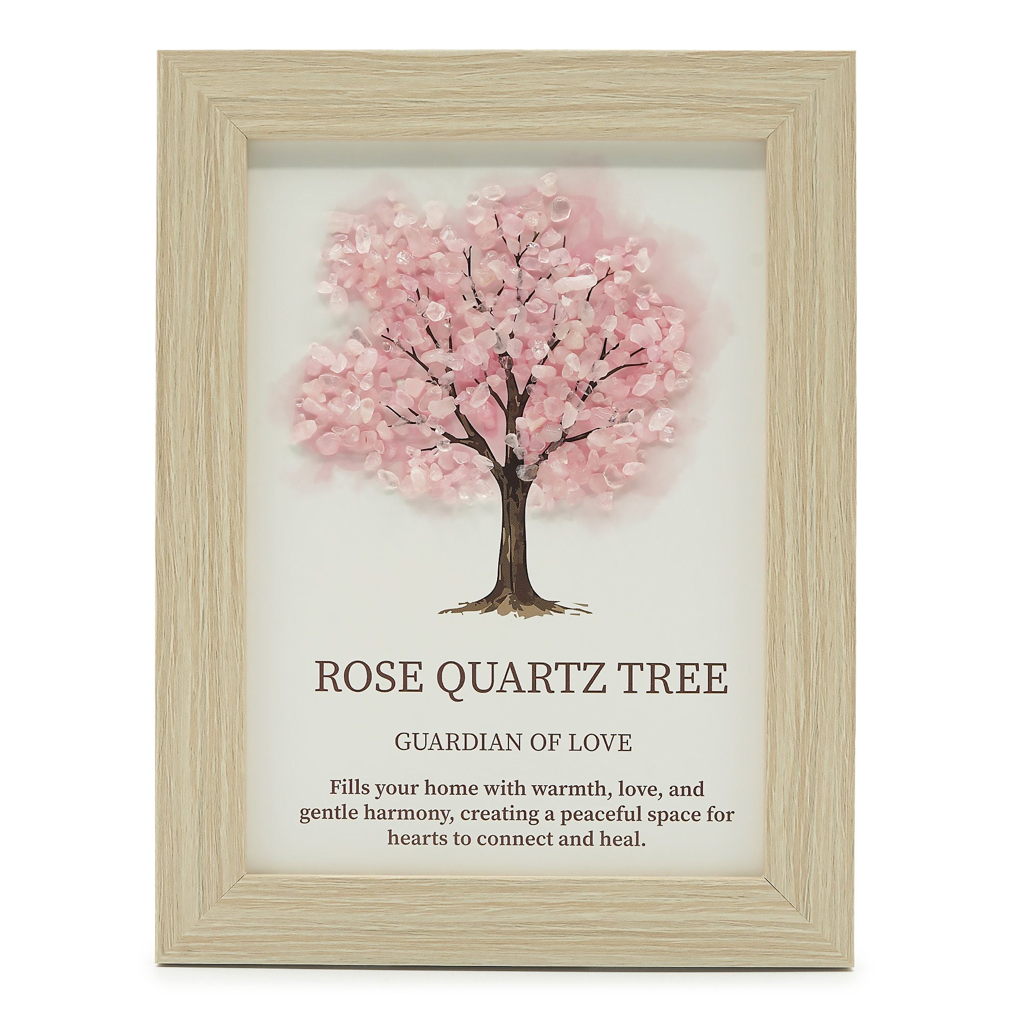 Gemstone Picture - Tree of Life - Rose Quartz (20x14.7x1cm)