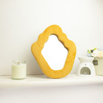Soft Squiggly Mirror – Flame – Marigold (23x27.5x2.3cm) by AW Dropship UK