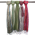 Indian Boho Scarves - 22x72cm - Random Greens by AW Dropship UK