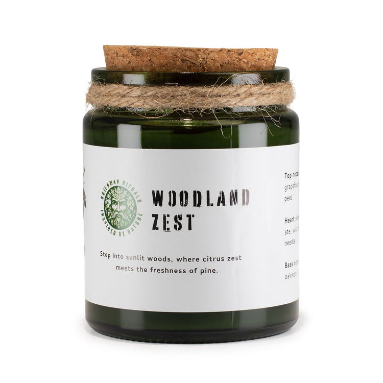 Greenman Woodwick Soy Candle - Woodland Zest