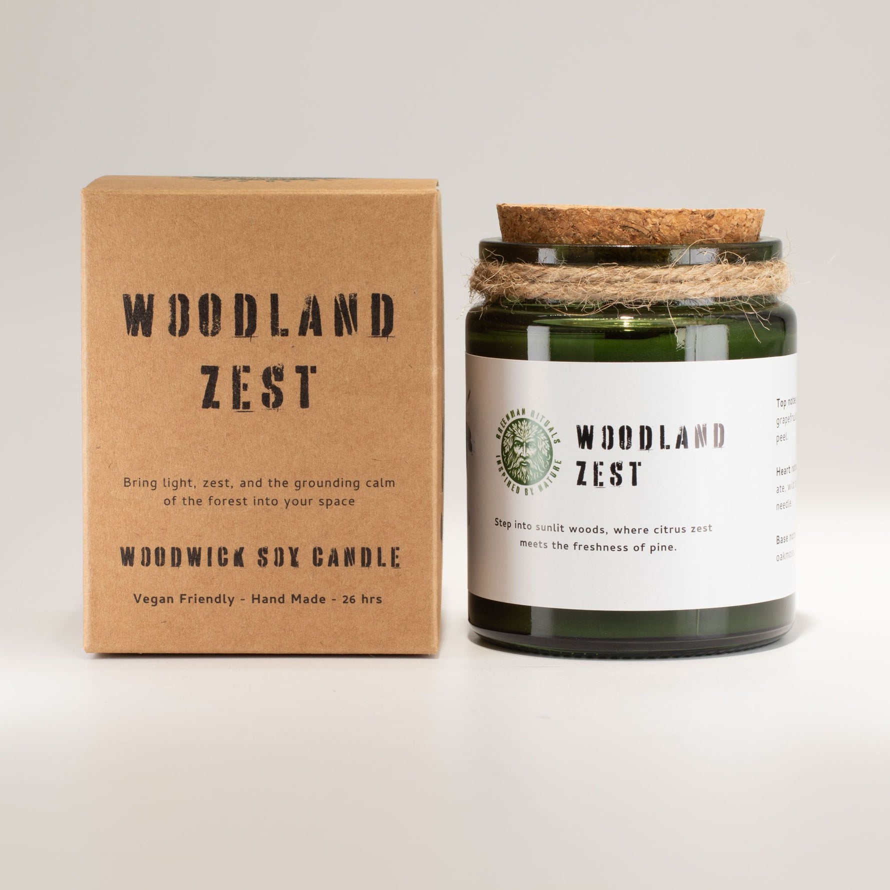 Greenman Woodwick Soy Candle - Woodland Zest by AW Dropship UK