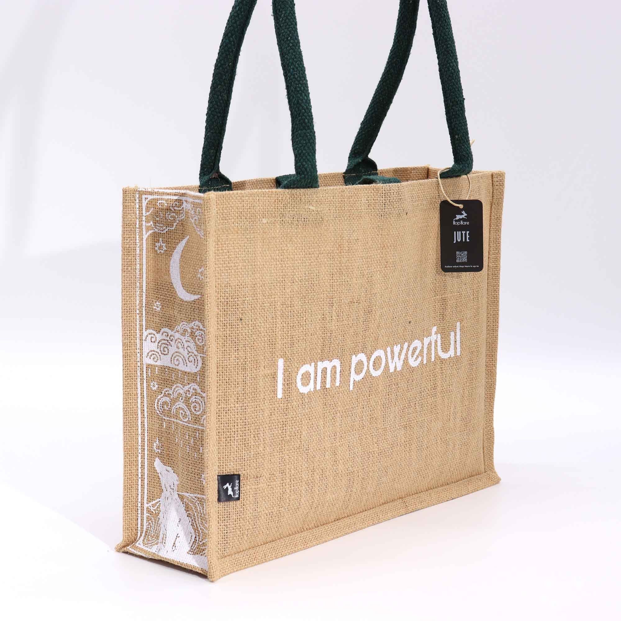 Hop Hare Jute Big Bag - I am Powerful by AW Dropship UK