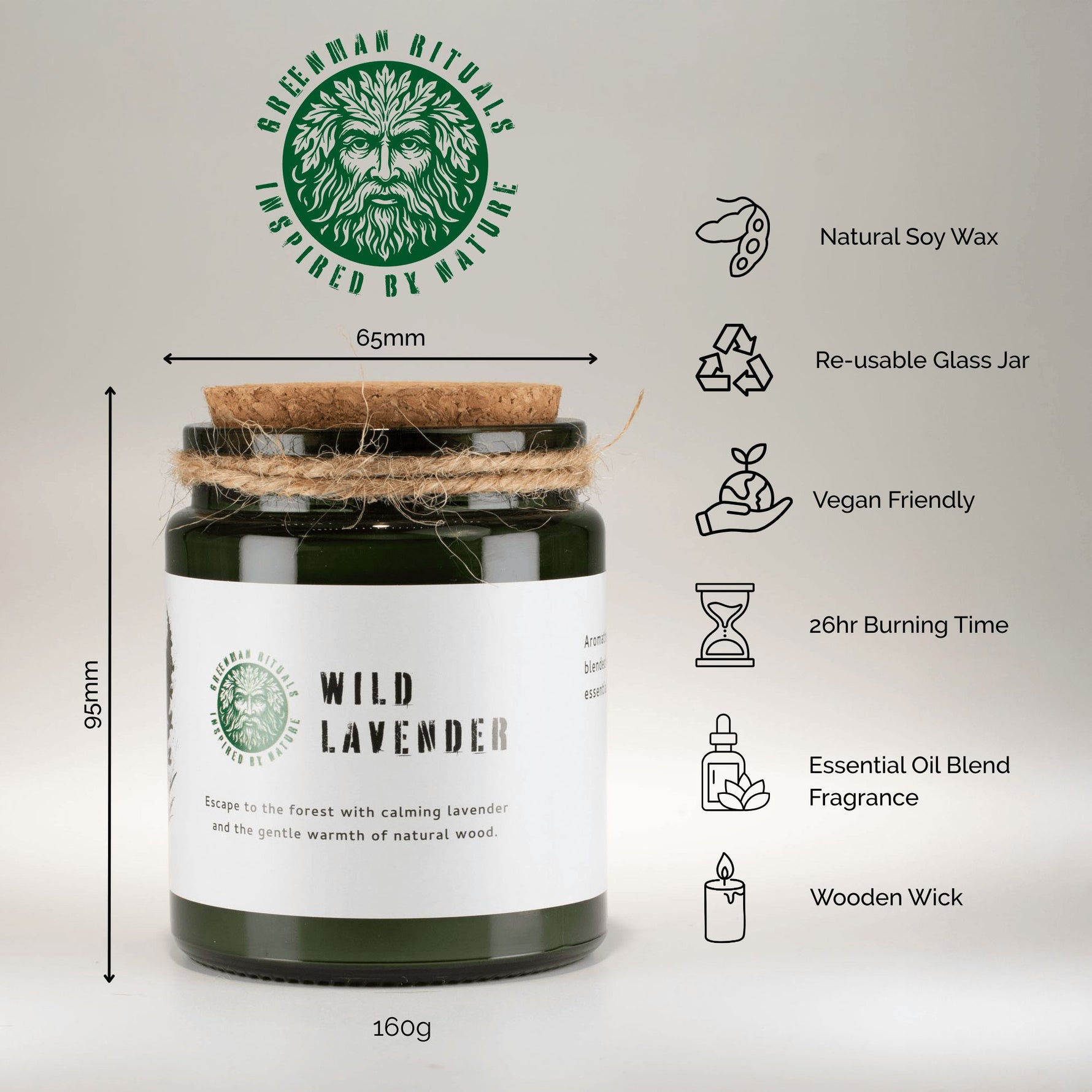 Greenman Woodwick Soy Candle - Woodland Zest by AW Dropship UK