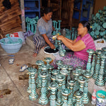 Large Candle Stand - Turquois Gold by AW Dropship UK