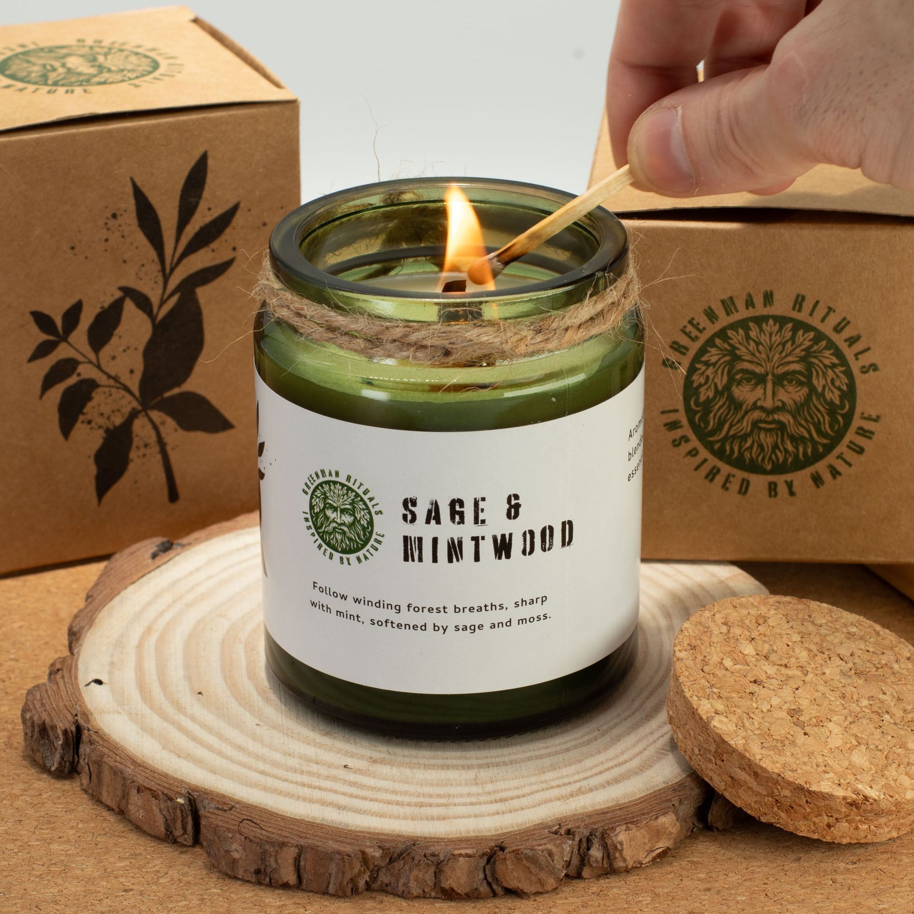 Greenman Woodwick Soy Candle - Woodland Zest by AW Dropship UK