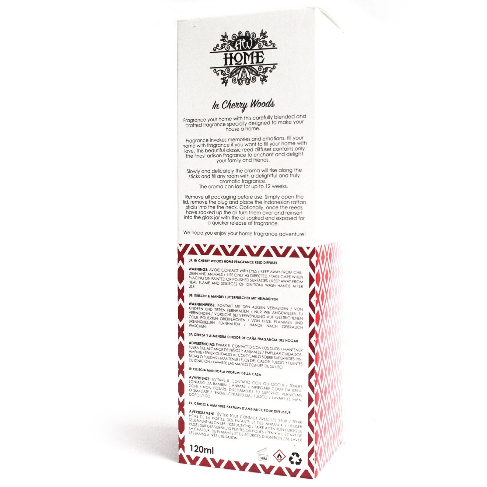 120ml Reed Diffuser - In Cherry Woods by AW Dropship UK